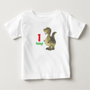 Camiseta Aniversário de Dinossauro de 1 Ano - 1º Aniversári