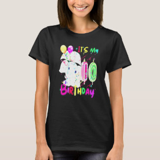 Camiseta Aniversário de Elefante É Meu Aniversário de 10 An