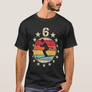 Camiseta Aniversário de Esqui 6 Anos Menino Menina Esqui 6º