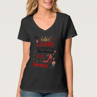 Camiseta Aniversário De Fevereiro De 1990 Esta Rainha Foi N