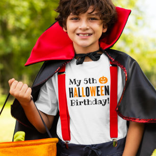 Camiseta Aniversário de Halloween Idade Personalizada Crian
