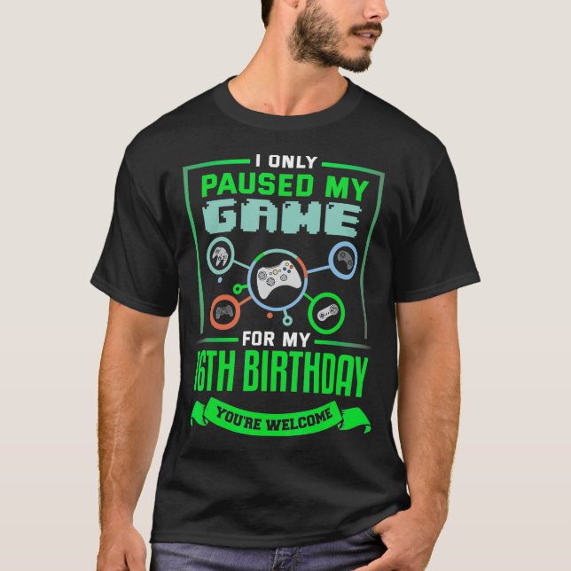 Camiseta Aniversário De Jogador De 16 Anos Ofereceu 16 BDay (Frente)
