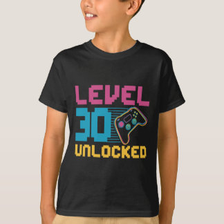 Camiseta Aniversário de jogos desbloqueados do nível 30