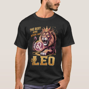 Camiseta Aniversário de Julho Agosto Leão O Melhor Arte Nas