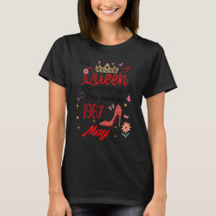 Camiseta Aniversário De Maio De 1967 Esta Rainha Foi Nascer