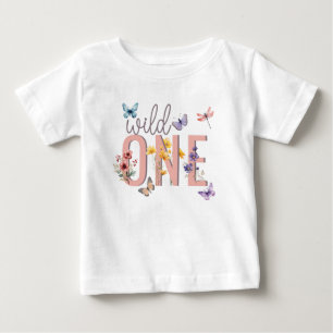 Camiseta Aniversário de Menina Floral Selvagem & Incrível