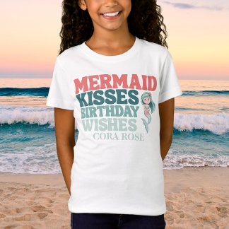Camiseta Aniversário de Menina Sereia Debaixo do Mar