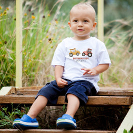 Camiseta Aniversário de menino de qualquer idade com trator