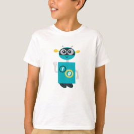 Camiseta Aniversário de Meninos Idade Personalizada Robô Le