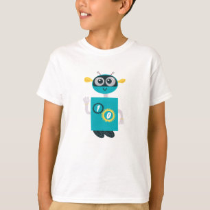 Camiseta Aniversário de Meninos Idade Personalizada Robô Le