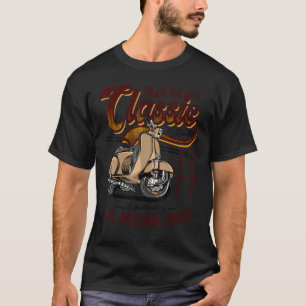 Camiseta Aniversário de motoPatinete Classic Moped Rider 19