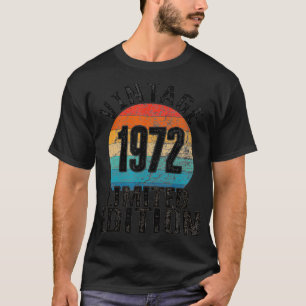Camiseta Aniversário de nascimento ano de 1972 aniversário