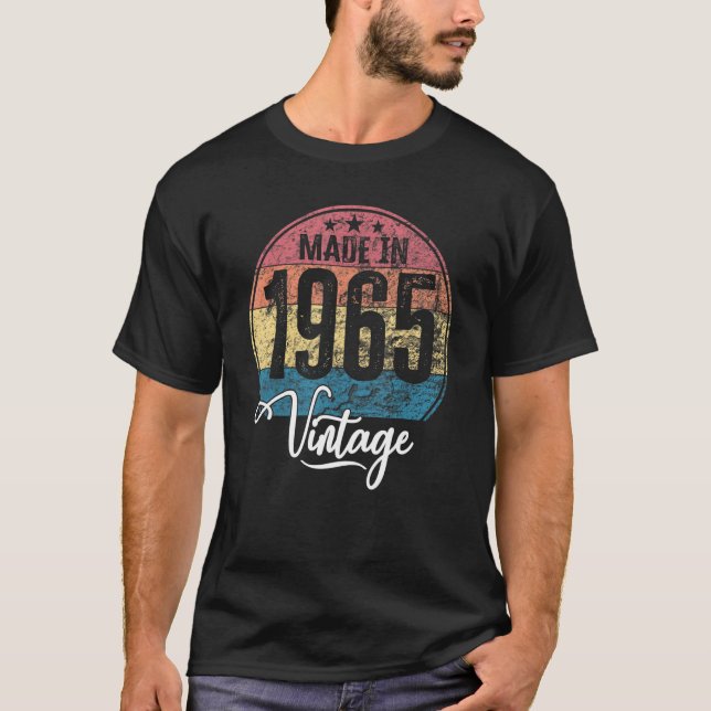 Camiseta Aniversário de nascimento de 1965 aniversário (Frente)