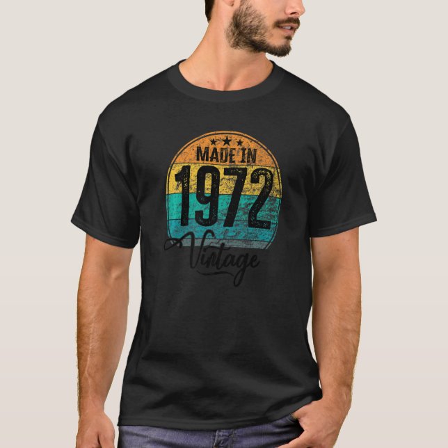 Camiseta Aniversário de nascimento de 1972 aniversário de 1 (Frente)