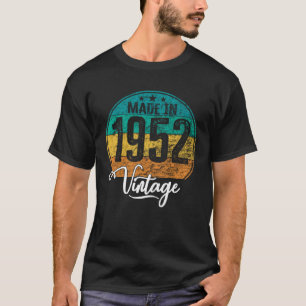 Camiseta Aniversário de nascimento de vintage ano de 1952 a