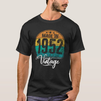 Camiseta Aniversário de nascimento de vintage ano de 1952 a