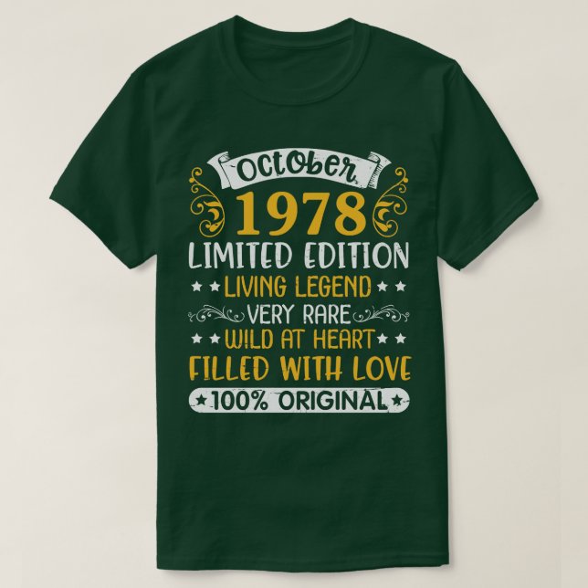 Camiseta Aniversário de outubro de 1978 Ltd Edição LivingMu (Frente do Design)