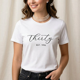 Camiseta Aniversário de Pérola Minimalista Moderna