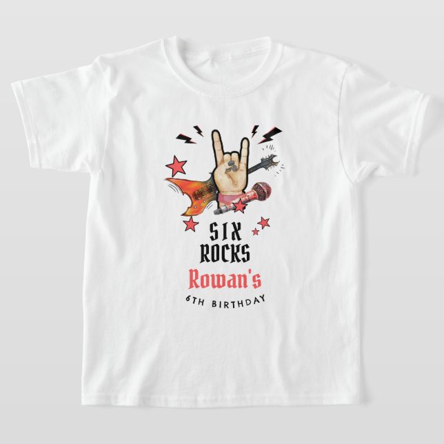 Camiseta Aniversário de Qualquer Idade de Estrela do Rock P (Postura )
