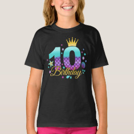 Camiseta Aniversário de Sereia 10º Aniversário 