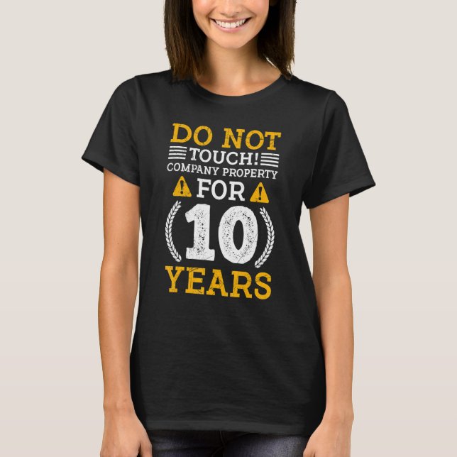 Camiseta Aniversário De Serviço 10 Anos De Trabalho (Frente)
