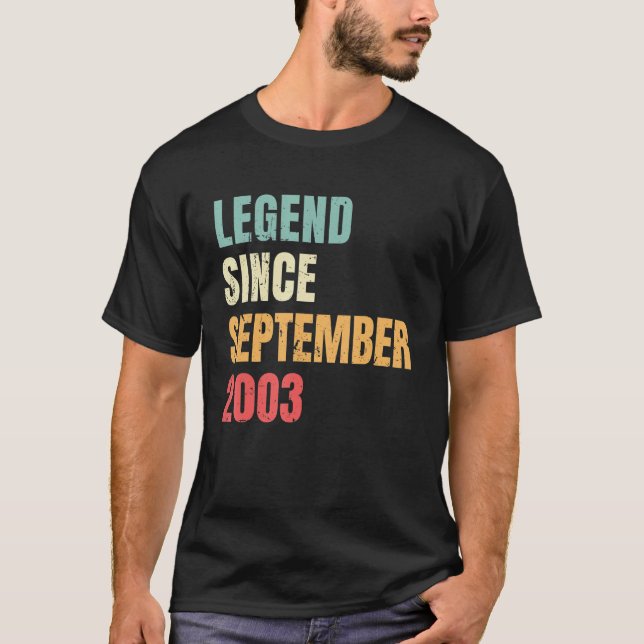 Camiseta Aniversário De Setembro De 2003 Legenda Desde Sete (Frente)