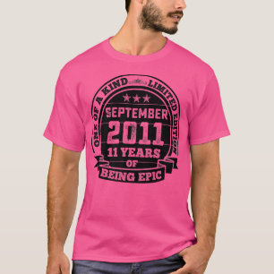 Camiseta Aniversário De Setembro De 2011 Oferta De 11 Anos 