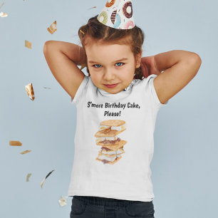 Camiseta Aniversário de S'mores Toddler Realista da Aquarel