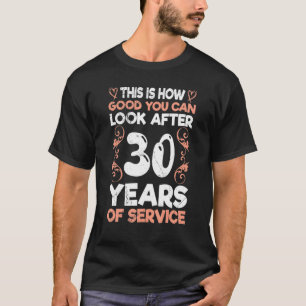Camiseta Aniversário de Trabalho 30 Anos Aniversário da Emp