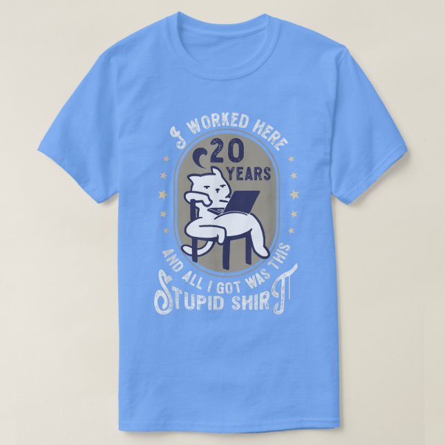 Camiseta Aniversário de Trabalho do 20 20 Anos (Frente do Design)