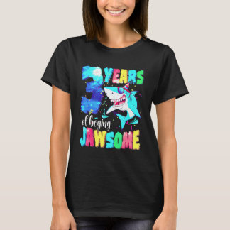 Camiseta Aniversário de Tubarão Fofo 3 Anos Meninos Meninas