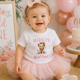 Camiseta Aniversário de Um Ano da Menina Selvagem Leão