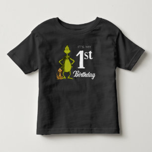 Camiseta Aniversário de um ano do Grinch no quadro-negro