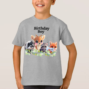 Camiseta Aniversário de veados do fox skunk raccoon