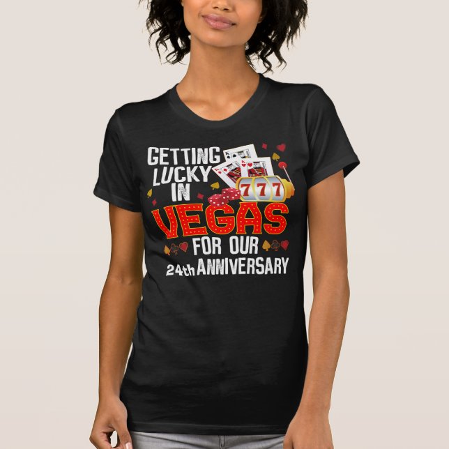 Camiseta Aniversário de Vegas Personalizar Viagem de Casal  (Frente)