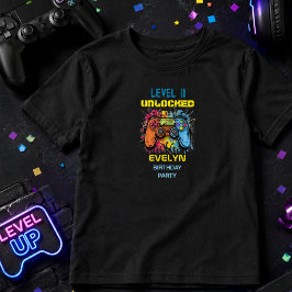 Camiseta Aniversário de Video Game Game On Level Up