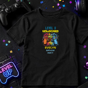 Camiseta Aniversário de Video Game Game On Level Up