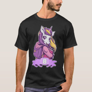 Camiseta Aniversário decor de 8 anos de idade Hora da escol