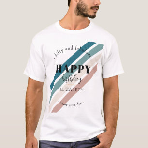 Camiseta Aniversário design minimalista em cores pastosas