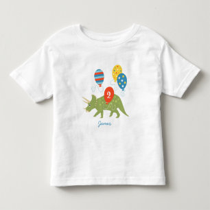 Camiseta Aniversário Dinossauro Triceratops Nome Personaliz