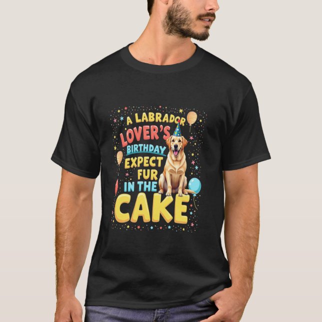 Camiseta Aniversário Divertido Labrador Cachorro (Frente)