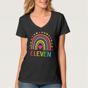 Camiseta Aniversário Do 11 Arco-Íris De 11 Anos Para Menino