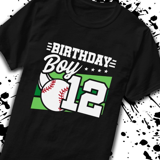 Camiseta Aniversário do 12 de Beisebol de 12 anos (Criador carregado)