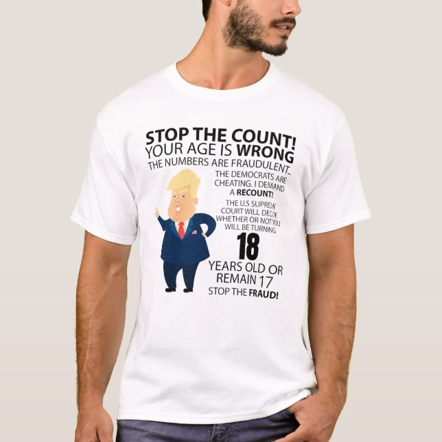 Camiseta Aniversário do 18.º ano feliz presente ano de part (Frente)