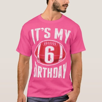 Camiseta Aniversário do 6 de Futebol Americano de 6 anos