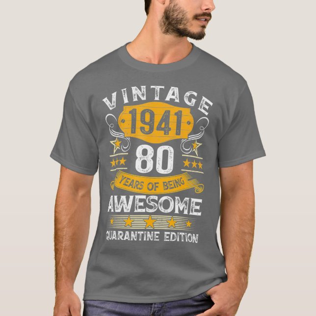 Camiseta Aniversário do 80 de 1941, com 80 anos (Frente)