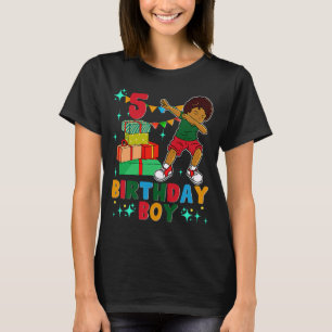 Camiseta Aniversário do African American Boy 5 Birthday You