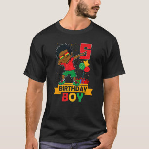 Camiseta Aniversário do African American Boy 5 Birthday You