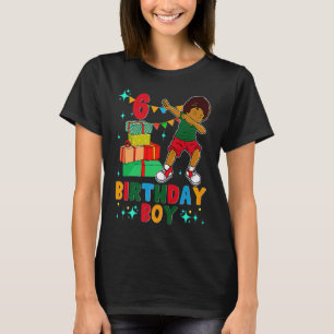 Camiseta Aniversário do African American Boy 6 Birthday You