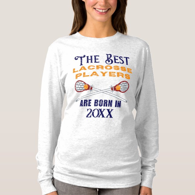 Camiseta Aniversário do Ano de Nascimento do Lacrosse Perso (Frente)